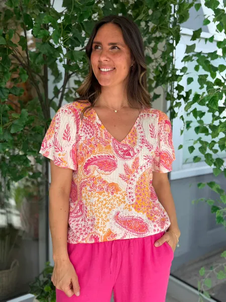 Hovedbilde NINA TOPP PAISLEY - ROSA/ORANGE