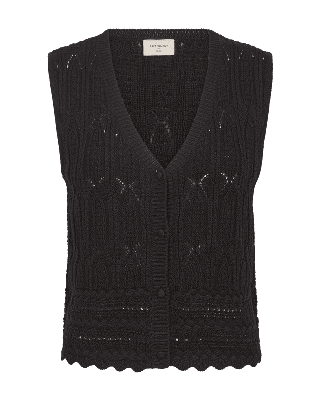 FRAYA STRIKKET TOPP - SORT