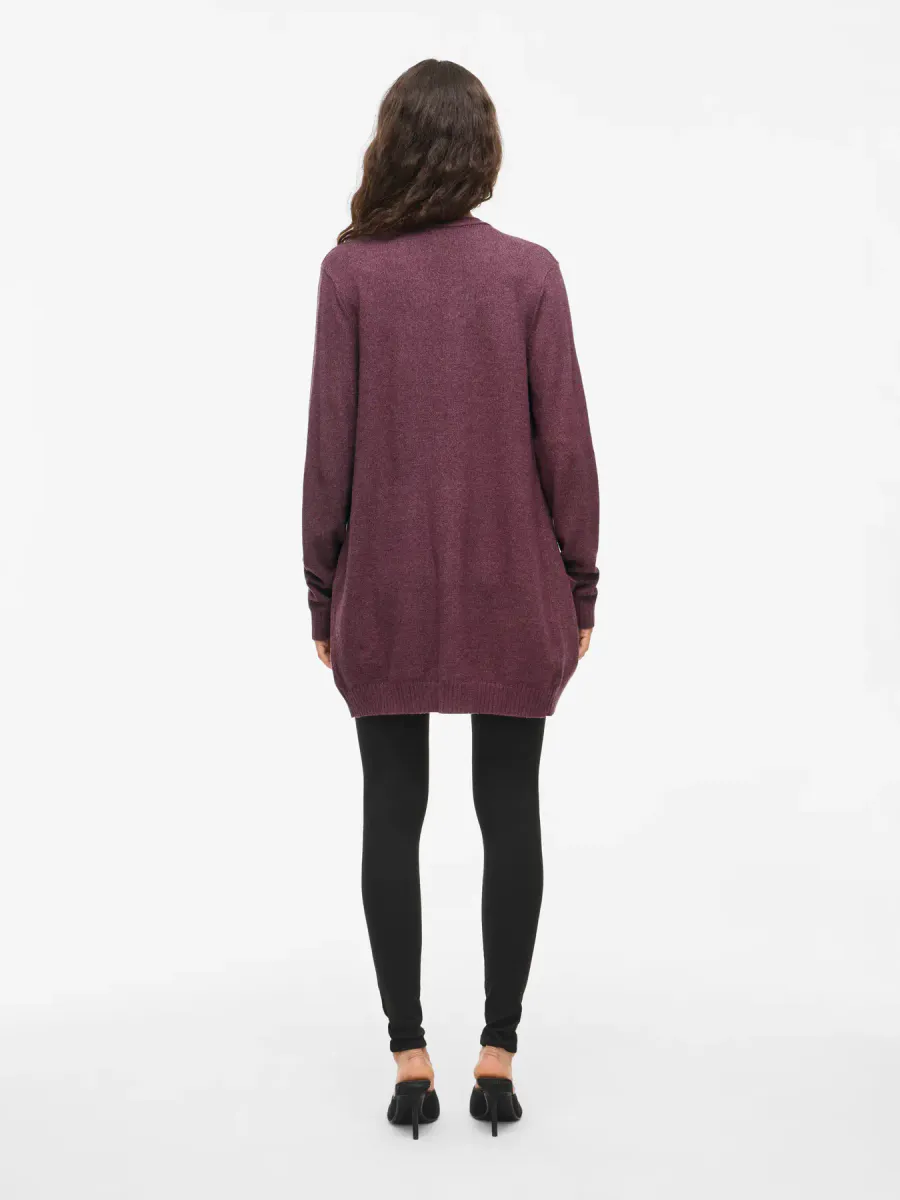 VIRIL CARDIGAN LANG - PLOMME