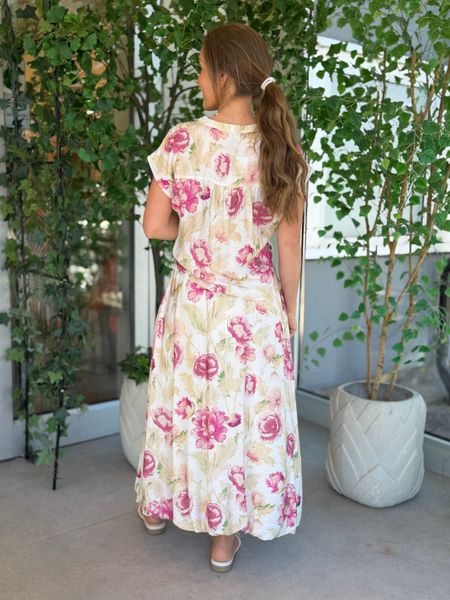 Hovedbilde MAISE BLUSE M/KNYTING - ROSA BLOMSTER