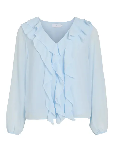 Hovedbilde ANE BLUSE M/RYSJ - LYSBLÅ