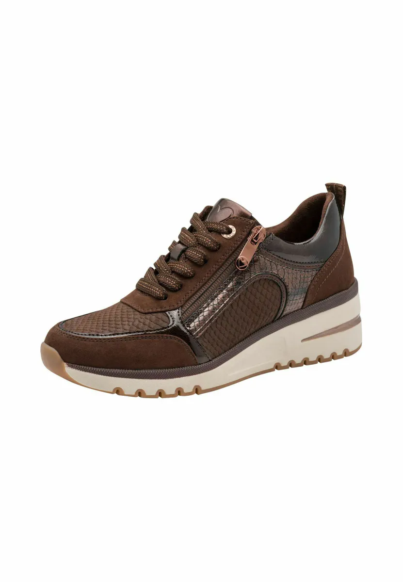 SNEAKERS M/HÆL - BRUN