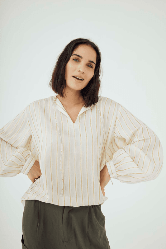 SIMI BLUSE M/STRIPER - MOONBEAM