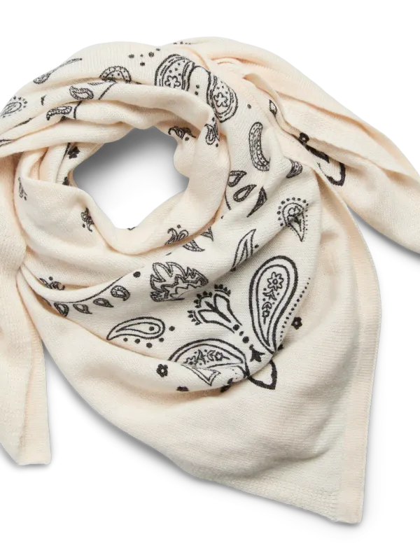 NOVIS SKJERF M/PAISLEY - CREAM/SORT