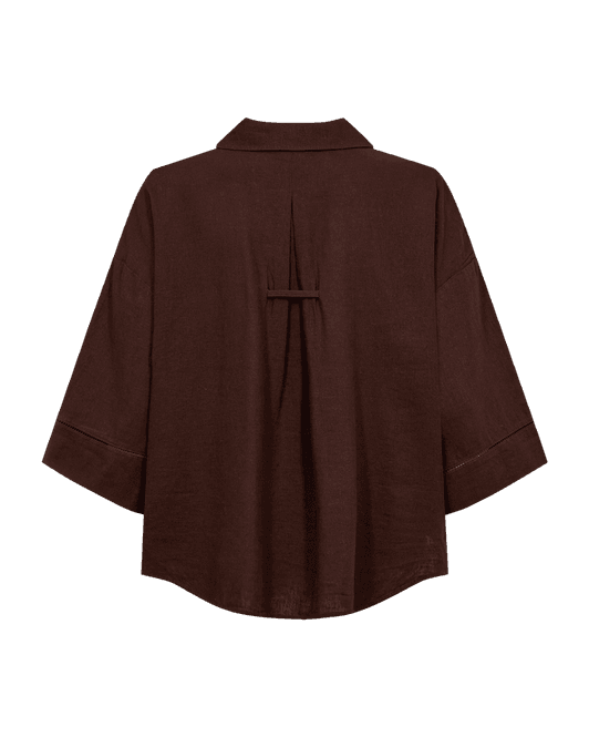 Hovedbilde LALUNA LIN/VISCOSE SKJORTE - BRUN