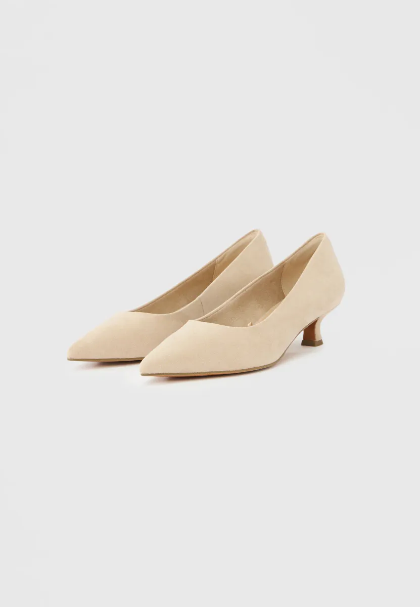 PUMPS M/LAV HÆL - TAN