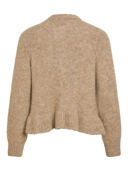 Hovedbilde BOWS KNIT CARDIGAN M/VOLANG - CAMEL MELERT