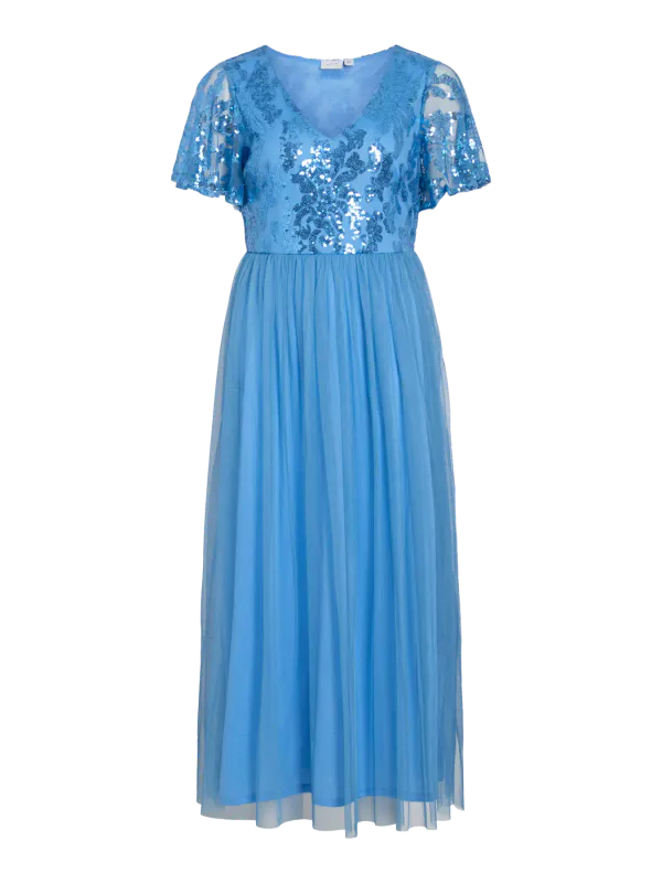 ULRICANA PALJETT KJOLE - BLISSFUL BLUE