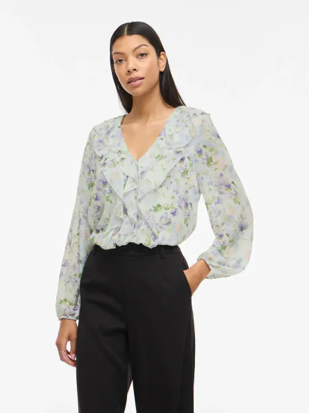 Hovedbilde ANE BLUSE M/RYSJER - FLOWER