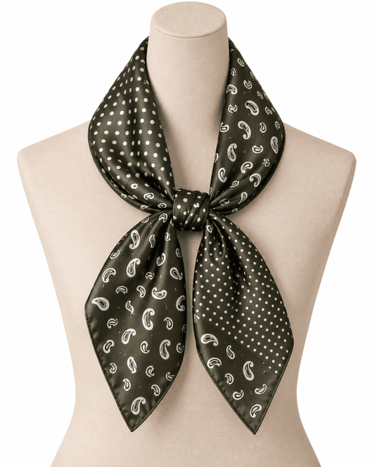 Hovedbilde SKJERF SILKELOOK PAISLEY - OLIVEN