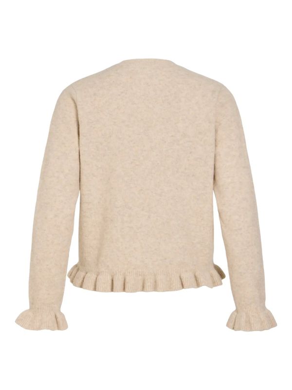 JACIA CARDIGAN M/FRILL - SAND MELERT