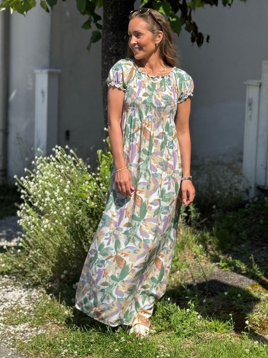 LISE MAXI DRESS - GRØNN MIX