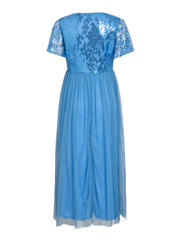 ULRICANA PALJETT KJOLE - BLISSFUL BLUE