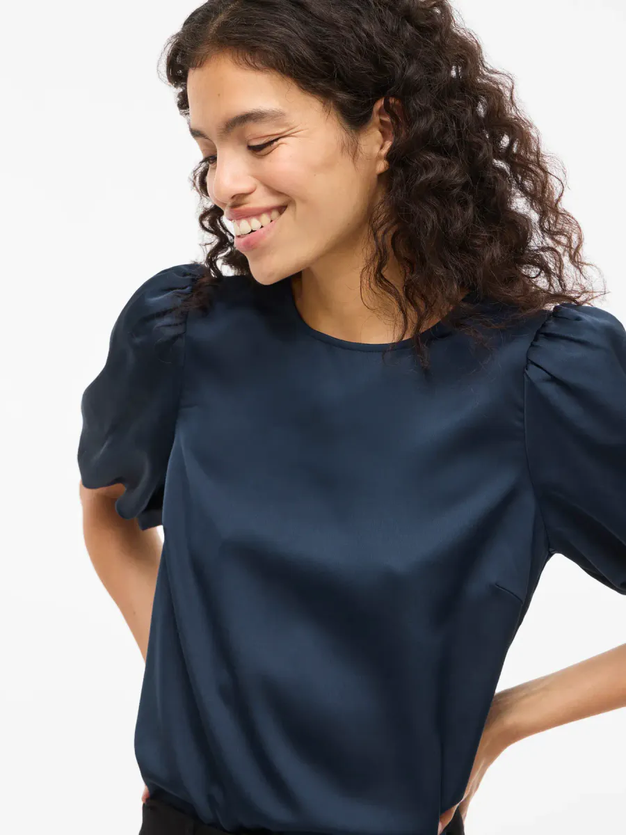 ELLETTE TOPP M/PUFFERM - NAVY