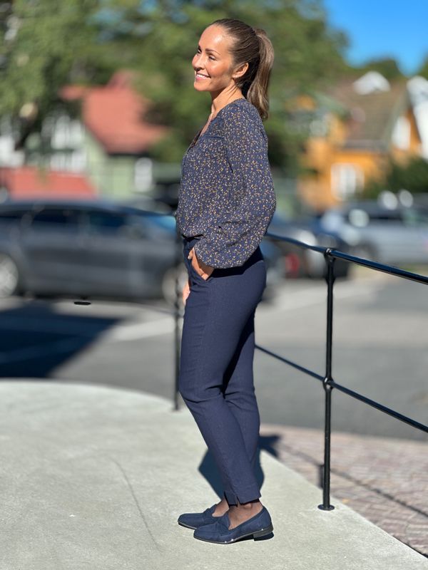 ADNEY BLUSE - NAVY/BRONZE