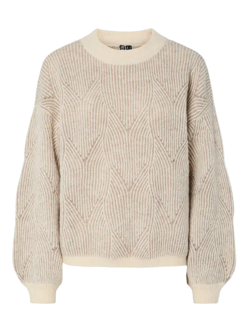 Hovedbilde JENNA KNIT GENSER - SAND/OFFWHITE