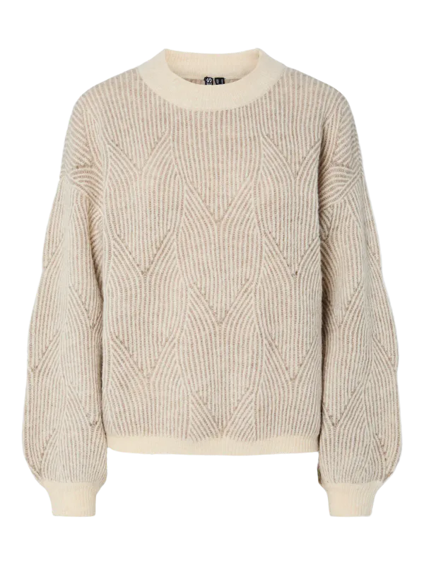 JENNA KNIT GENSER - SAND/OFFWHITE