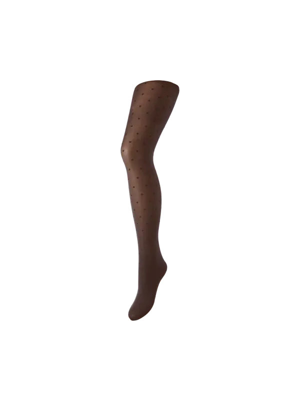 NIKOLINE STRØMPEBUKSE 20 DEN DOTS TIGHTS - BRUN