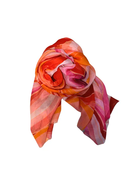 Bilde av SKJERF ABSTRAKT PRINT - ORANGE/CERISE/CREAM