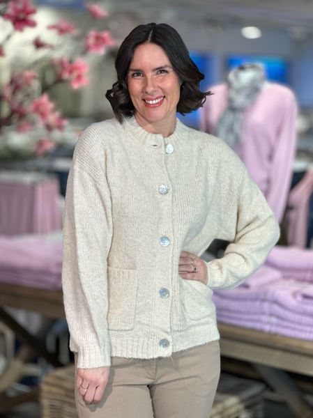 Bilde av LOUISA CARDIGAN M/LOMMER - MOONBEAM