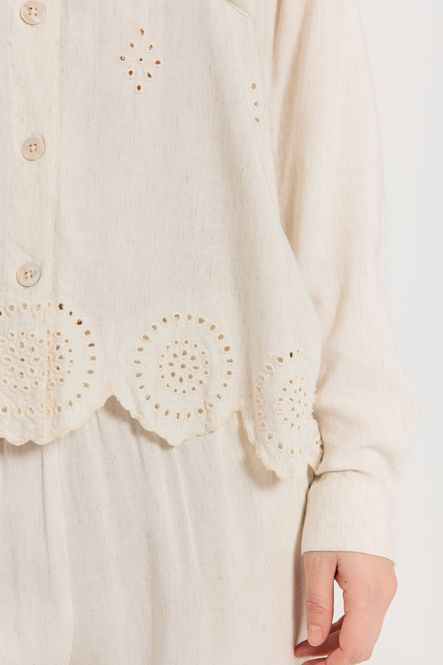 Hovedbilde LINUS BLUSE M/EMBRO - MOONBEAM