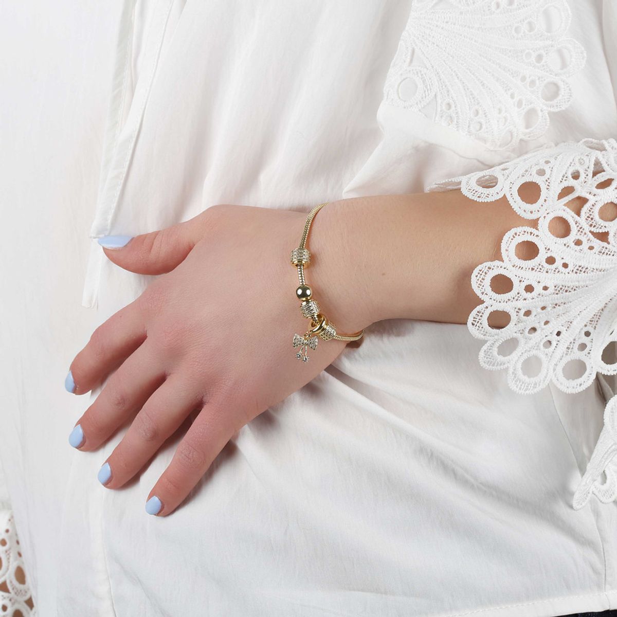 SNÖ OF SWEDEN - CICCE ARMBÅND CHERRY ANHENG M/BLING - GULL/KLAR