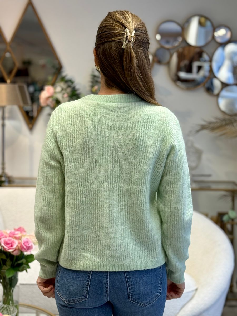 LORY CARDIGAN - LYS GRØNN MELERT