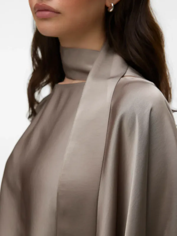 MIRO SILKELOOK PONCHO M/SKJERF - SAND