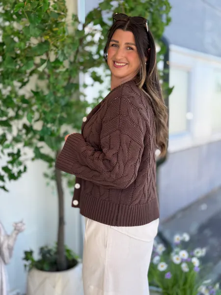 Hovedbilde SVEA THEA CABEL CARDIGAN - BRUN