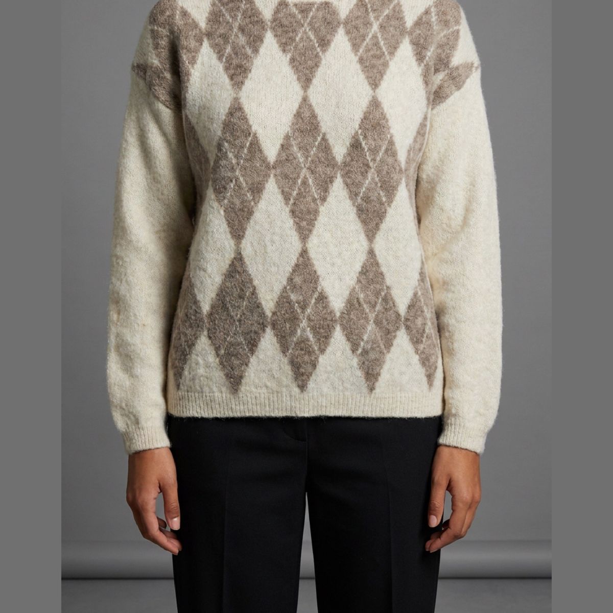 HARLEKIN GENSER M/ LANG ERM - OFFWHITE/SAND