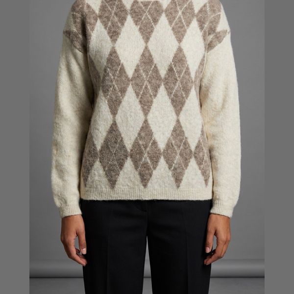 Hovedbilde HARLEKIN GENSER M/ LANG ERM - OFFWHITE/SAND