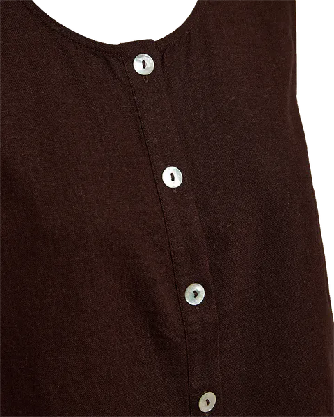 Hovedbilde LAVA LIN/VISCOSE TOPP M/KNAPPER FORAN - BRUN